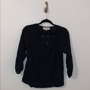 Sheer Navy Loft Blouse